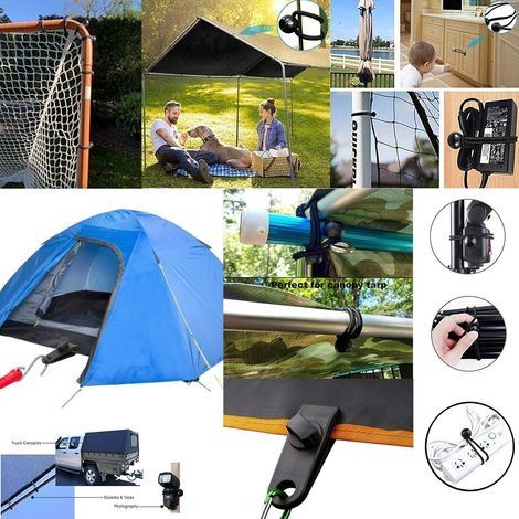 10er-Pack Planenclips, Markisenclips, elastische Spanner für Zelte, Überdachungen, Markisen, Banner, Bootsausrüstung (1/4)