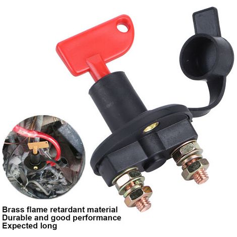 Interrupteur de coupure d'isolateur de batterie de voiture, coupe-circuit automatique d'isolateur de batterie de commutateur principal de voiture (1/5)
