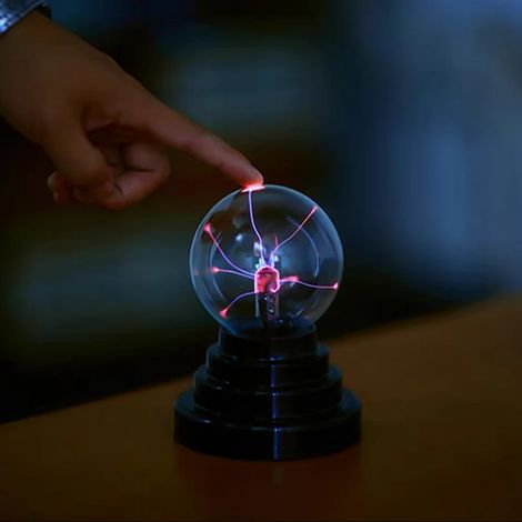 Lampe boule plasma magique de 7,6 cm (3 pouces) avec veilleuse LED d'ambiance tactile en verre (1/5)