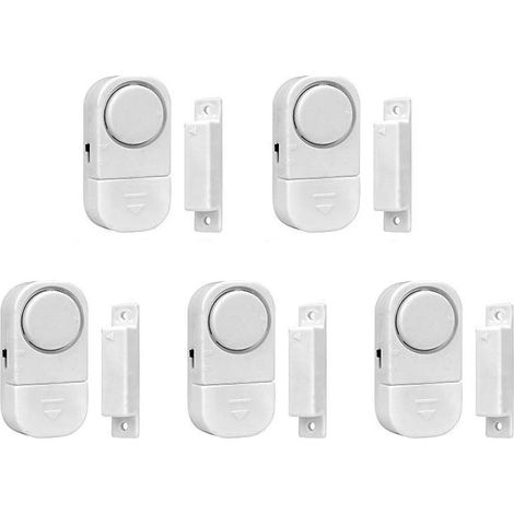 Mini alarme de porte sans fil, capteur antivol, alarme de porte et de fenêtre sans fil, piles incluses, lot de 5