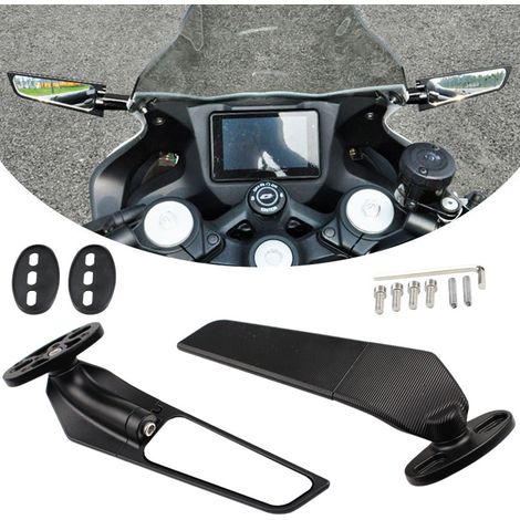 Rétroviseur de moto très populaire, rétroviseur de voiture de sport à girouette modifiée de style horizontal, rétroviseur avec aileron de vent, rétroviseur de recul (1/5)