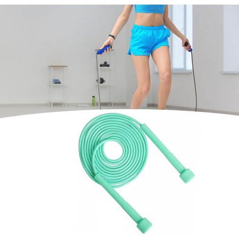Corde à sauter ajustable pour l'entraînement et le fitness, idéale pour hommes, femmes et enfants. Corde à sauter rapide pour l'exercice (verte). (1/5)