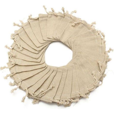 50 sacs cadeaux en coton, sacs en toile de jute avec cordon de serrage, à faire soi-même pour bijoux et mariage - 10 x 8 cm (1/5)