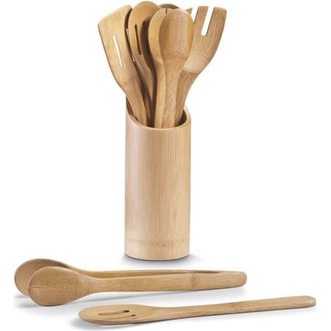 Küchenaccessoires-Set aus Bambus, 7-teilig