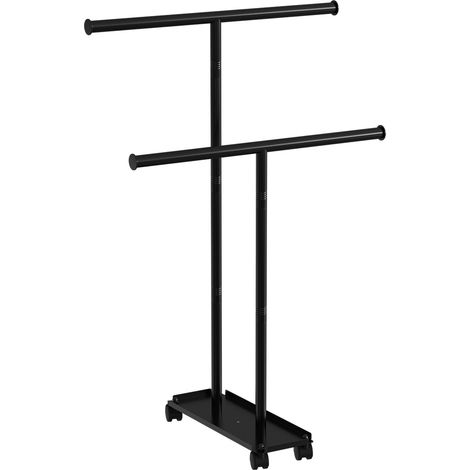 Porte-Serviettes sur Pied sèche Serviette 2 Niveaux en métal Support pour Serviette pour la Salle de Bain (1/5)