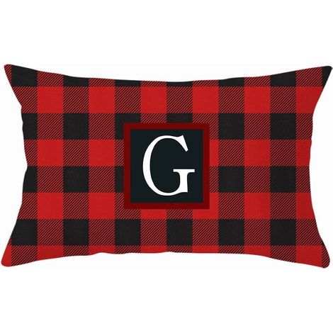 Taie D'oreiller De Noël - Lin Artificiel - Motif Nain Sans Visage Arbre En Treillis Flocon De Neige - 30 X 50 Cm - 1 Pièce