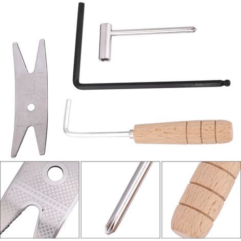 Clé de Réglage pour Guitare Électrique - Lot de 4 avec Manche en Bois - Accessoires de Musique (1/3)