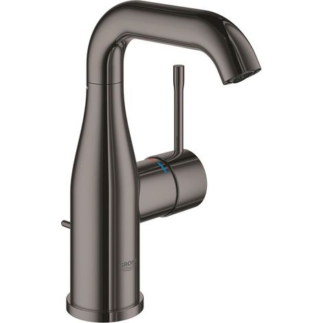 GROHE Einhand-Waschtischbatterie Essence 241731, M-Size, Einlochmontage, Zugstangen-Ablaufgarnitur, Professional Edition, hard graphite (1/5)
