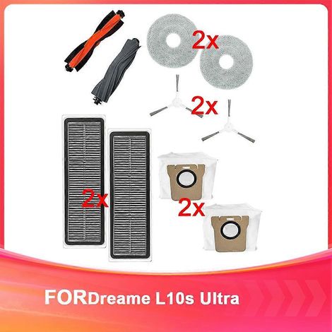 Filtre pour aspirateur brosse pour aspirateur Filtre de brosse pour aspirateur filtre de Suitable Dreame Robot Aspirateur Accessoires Suitable pour L10s Ultra Main Side Brosse Cloth Filtre Sac à pouss (1/5)