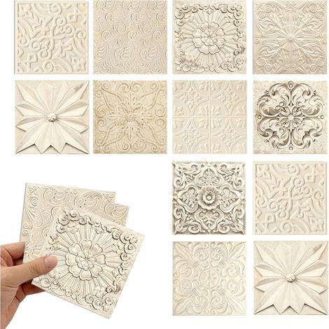 Carrelage Adhesif Mural Cuisine, 48pcs 10x10cm Stickers Carrelage Cuisine Kitchen Tile Sticker Carreaux Imperméables Décoration pour la Cuisine, Salle de Bain et la Chambre (1/5)