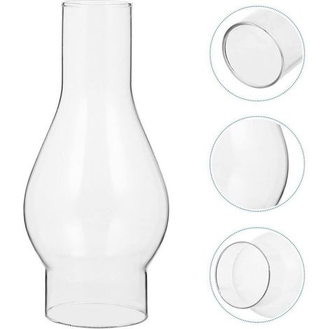 Abat-jour en Verre Transparent pour Lampe à Huile, Cheminée en Verre de Lampe à Pétrole, Abat-jour pour Lampe Kérosène, Accessoires Remplaçables (16.5cm) (1/5)