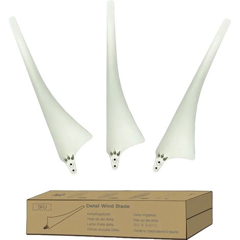 Pales d'éoliennes, construction en fibre de carbone et nylon, conception légère, Lame-3DW, 3 Lames