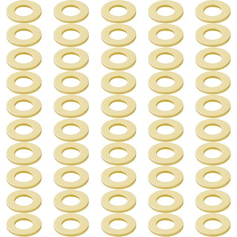 50 Pièces M6x12x1 mm Rondelle Plate, Rondelles Plates en Laiton, Rondelles Metal, pour Vis et Boulons Filetés (1/5)