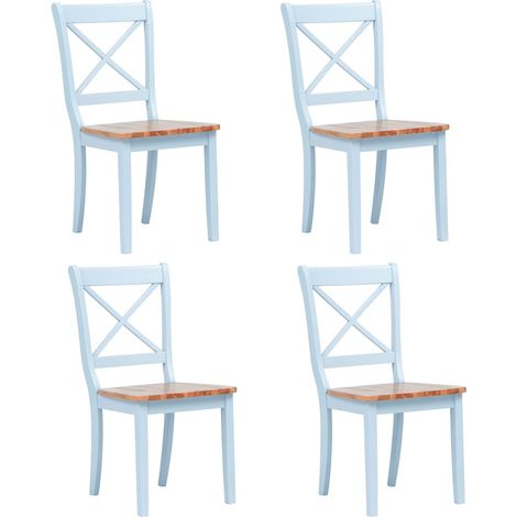 vidaXL Sillas comedor 4 uds madera maciza caucho gris y madera claro (1/5)