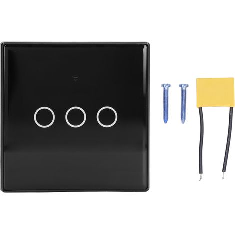 Interrupteur Intelligent WiFi 2.4GHz 3 Voies Écran Tactuel en Verre avec Contrôle Vocal Compatible Tuya 100‑250V (1/5)