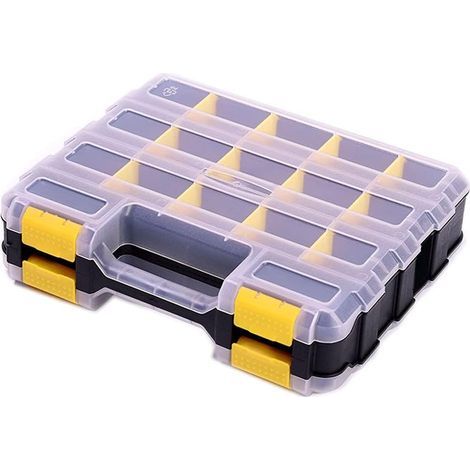 Boîte de rangement multifonctionnelle,34 compartiments,double face,pour vis,écrous,boulons,vis,clous et petites pièces (1/5)