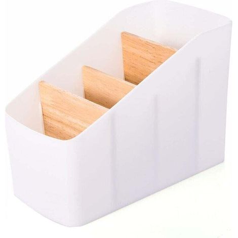 Boîte de rangement de bureau en bois, organiseur polyvalent pour fournitures de bureau, rangement pour papeterie (1/4)