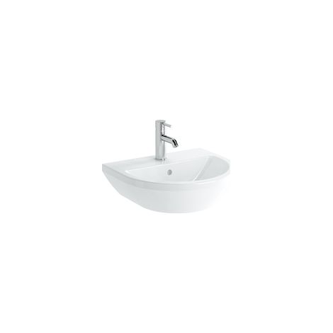 Vitra Waschtisch Integra 495 x 430 mm rund Hahnloch Überlauf Weiß Hochglanz (1/2)