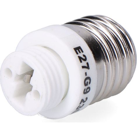 Convertitore da E27 a G9, da 2 a 230 V, bianco, ø29 x 50 mm (confezionato in termoretraibile)