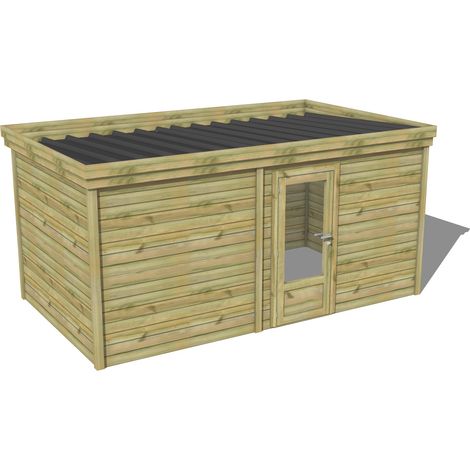 ABRI DE JARDIN bois traité 27mm, 4,7x2,6m, 12m2