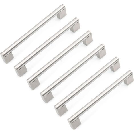Moderne europäische Schubladengriffe – 192 mm Lochabstand – Ideal für Schränke und Küchenmöbel – Gebürstete Oberfläche – 6er-Set (1/5)