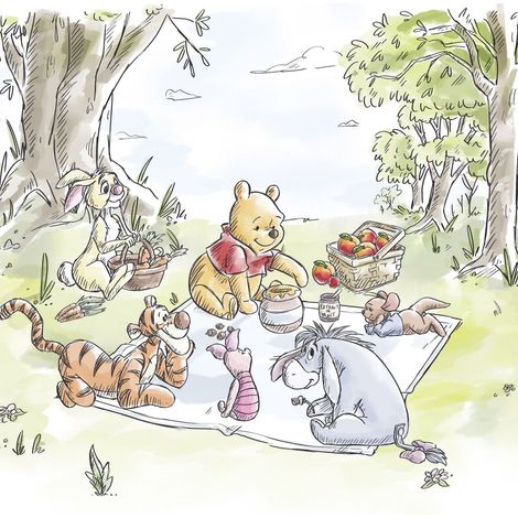 papier peint panoramique Winnie l'ourson multicolore  - Komar