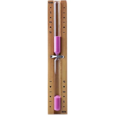 15 Minutes Sablier Sauna, Sablier Sauna Sable Minutes Rotatif en Bois avec Horloge en Verre et Sables Roses (1/4)