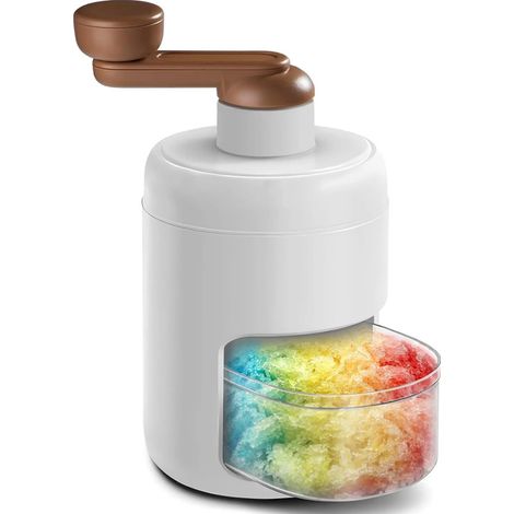 Broyeur à glace et machine à granita portables, à manivelle, idéal pour les pique-niques en plein air, blanc, 1 pièce (1/5)