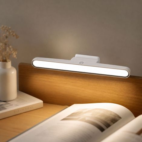 Lampe LED magnétique USB rechargeable 32cm 28 LEDs dimmable réglage couleur Type-C éclairage bureau cuisine placard blanc (1/4)