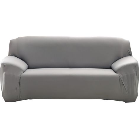 Housse de canapé élastique imperméable pour canapé 2 places, protection anti-taches en polyester et spandex, gris (1/4)