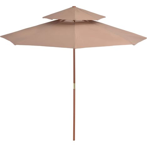 Maison Exclusive - Sonnenschirm mit Entlüftung und Holz-Mast 270