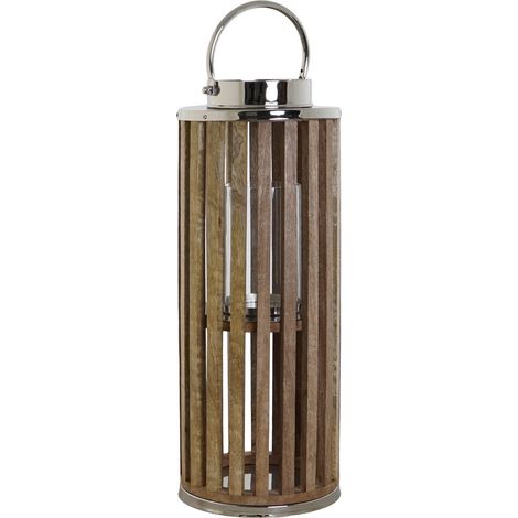 Portavela Mango Cristal 20X20X51 Natural Marron PV208326 (1/5)