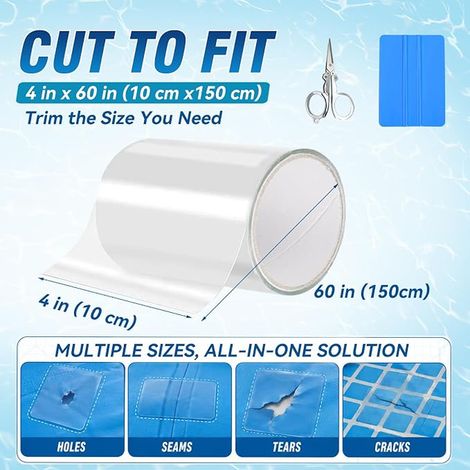 Rustine Piscine 10x150cm Patch PVC Étanche Auto-Adhésif (1/3)