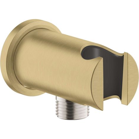 Grohe – Coude mural avec support pour bras de douche – Finition Cool Sunrise brossé – Corps métallique – Protection anti-retours d'eau – 26658GN0 (1/2)