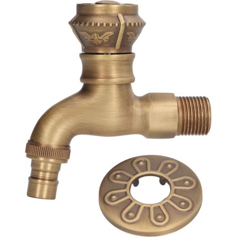 Antique Brass Faucet Bathroom Sink Faucet Cold Hot Water Tap Home Decoration for Basin (1/5)