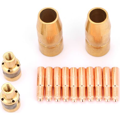 Kit de soudage MIG 14 pièces (buse, embout de contact) compatible Miller : 2 pièces 169715 + 2 pièces 196716 - 10 pièces 000067