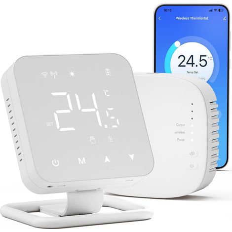 Thermostat Intelligent pour chaudière à gaz et Chauffage au Sol par Eau, Thermostat sans Fil à écran Tactile pour Chauffage Central, Compatible avec et , fonctionnant (1/5)