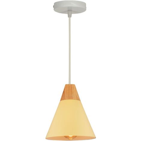 royaluxe- Lampe À Suspension Moderne Jaune Suspension Luminaire Nordique Lustre Rétro Abat-Jour En Métal Ampoule E27 Suspension Intérieure (1/5)