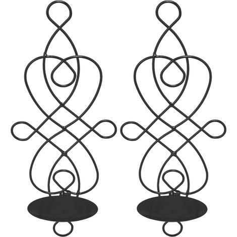 Lot de 2 appliques murales en fer pliables et résistantes à la déformation, style innovant, pour chambre ou salle à manger, noir. (1/5)