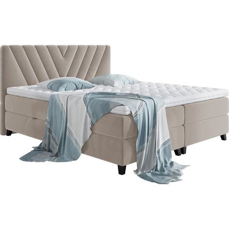 Lit boxspring ComfiDream Solra, Fresh 01, Continental, Double, 140x200, Tissu, Disponible, 152x210x118cm