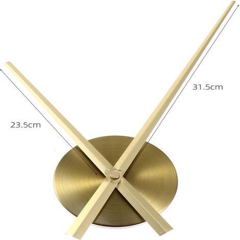 Ynkkvre - Horloge murale minimaliste sans chiffres – Mouvement à quartz silencieux – Design moderne – Aiguilles en aluminium – Décoration murale à monter soi-même – Or (1/5)