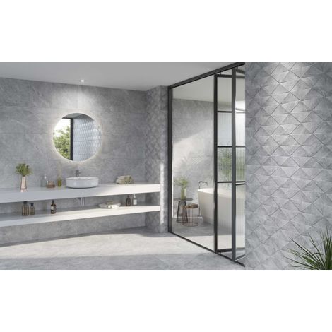 Lille – Baldosa porcelánica efecto piedra · suelo y pared - Blanco - 60x60 cm - Caja (1/5)