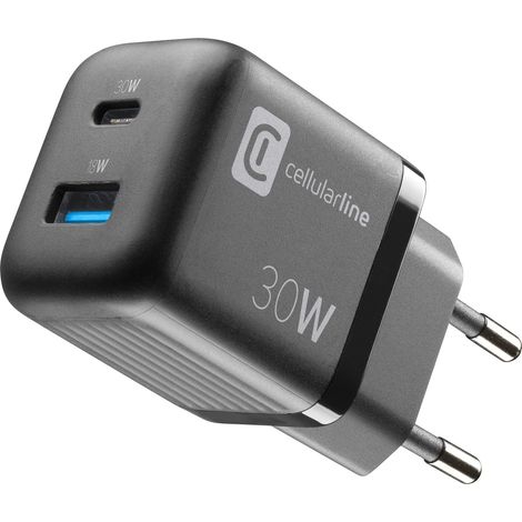 Cellularline Multipower Micro Handy, Laptop, Smartphone, Tablet Schwarz AC Schnellladung Drinnen