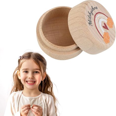 Boîte à dents de lait en bois, Boîte à dents de lait en bois, Boîte à souvenirs de dents de lait en bois, Boîtes à dents de lait en bois pour garçons et filles (1/5)