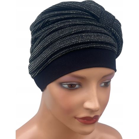 Turbante de mujer Ela 496, gorro de punto cálido, suave, drapeado. (1/5)