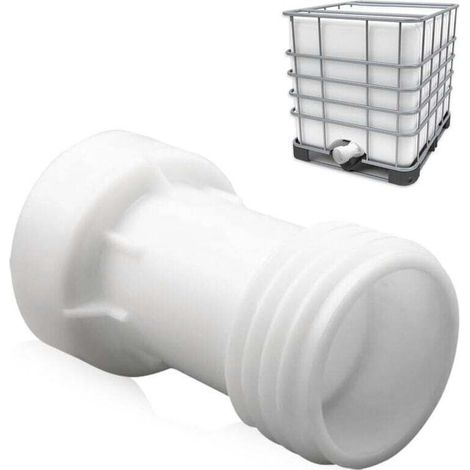 IBC-Tankverschraubungen, IBC-Adapter S60 x 6 Verlängerungsstück, 60-mm-Tankventil, 1000 l, gerader Kunststoff, dickwandiges Gewinde, IBC-Containerverschraubungen S60 x 6 Tankanschluss – Crezuo