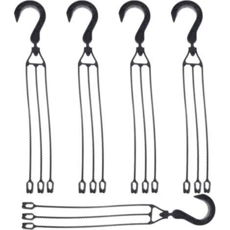 5 paquets Chaîne de suspension en plastique pour Pots de fleurs, crochet de panier suspendu rotatif à 360 °, support de Pot de fleur (noir) (1/5)