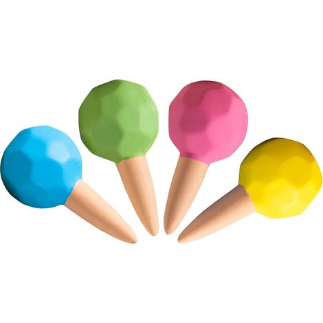 Lot de 4 cônes d'arrosage pour plantes en terre cuite, système d'irrigation automatique goutte à goutte, piquets d'arrosage pour bouteille, pour plantes d'intérieur et d'extérieur en vacances (1/5)