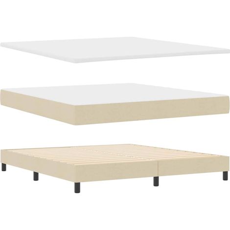 Box Spring Bed with Headboard Cream 180 x 200 cm Fabric vidaXL (1/5)