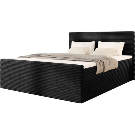 Lit Boxspring Tilia Iii - Noir - 180x200cm - Lit Double - Lit Moderne - Matelas À Ressorts Bonnell (1/5)